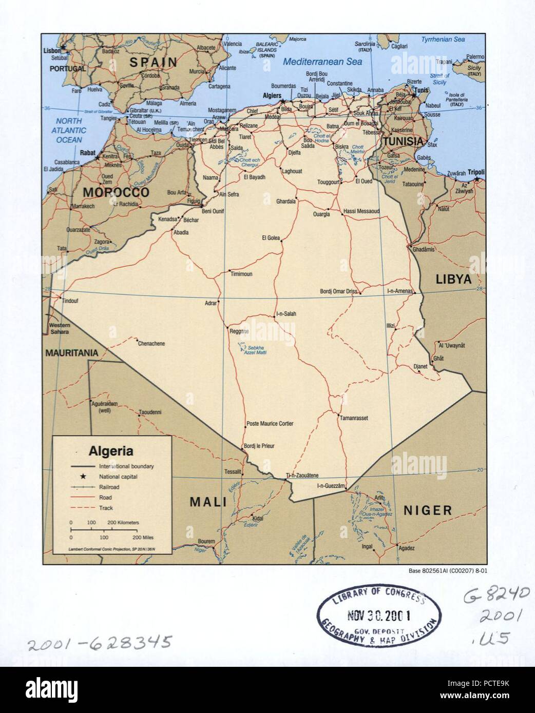 Algerien map. Stockfoto