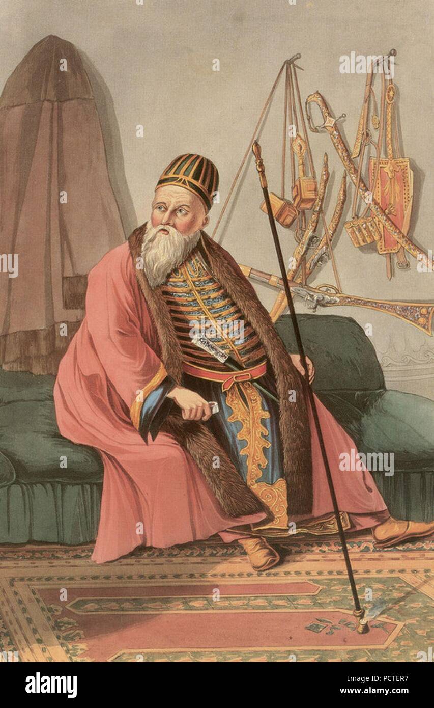 Ali Pasha, farbige Aquatinta von J Cartwright - 1827. Stockfoto