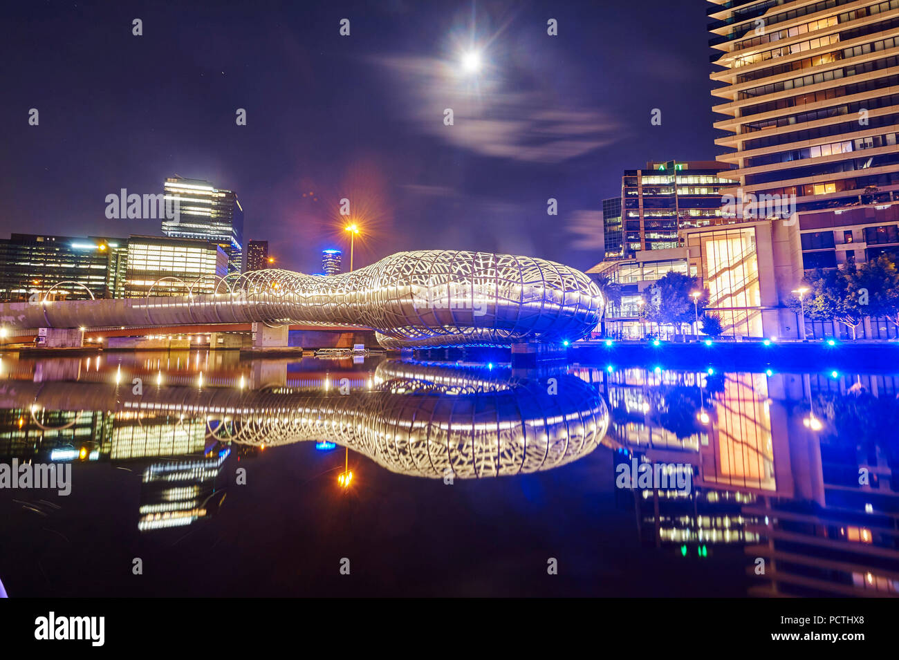 Spider Brücke (Webb stahl Fußgängerbrücke), Docklands, Docklands, Melbourne, Victoria, Australien, Ozeanien Stockfoto