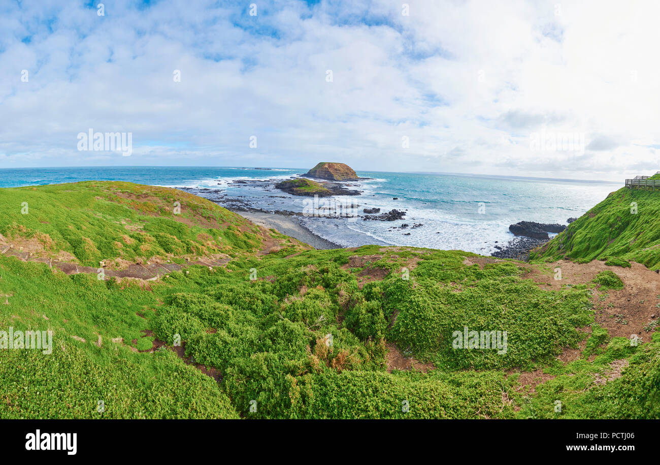 Landschaft (die Nobbies), im Frühjahr auf Phillip Island, Melbourne, Victoria, Australien, Ozeanien Stockfoto