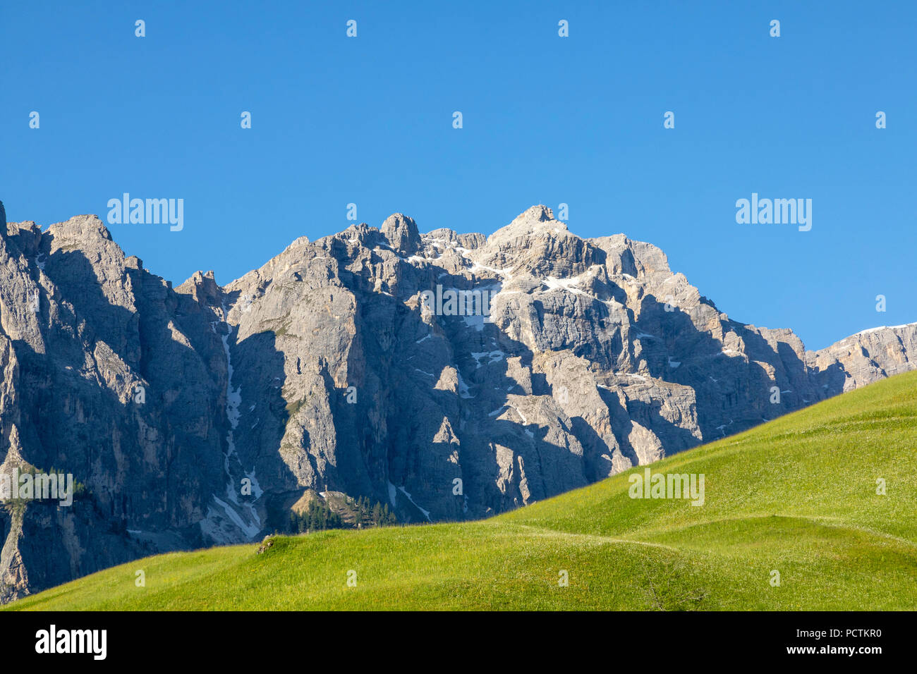 Puez Gruppe, Naturpark Puez-Geisler, Dlomites, Lungiarü/Campill, San Martin de Tor, Bozen, Südtirol, Italien Stockfoto