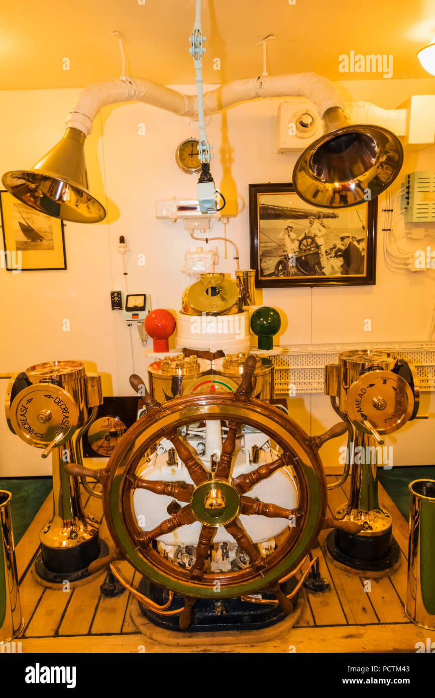 Großbritannien, Schottland, Edinburgh, Leith, die Royal Yacht Britannia Museum, Ausstellung, an der das Rad Haus Stockfoto