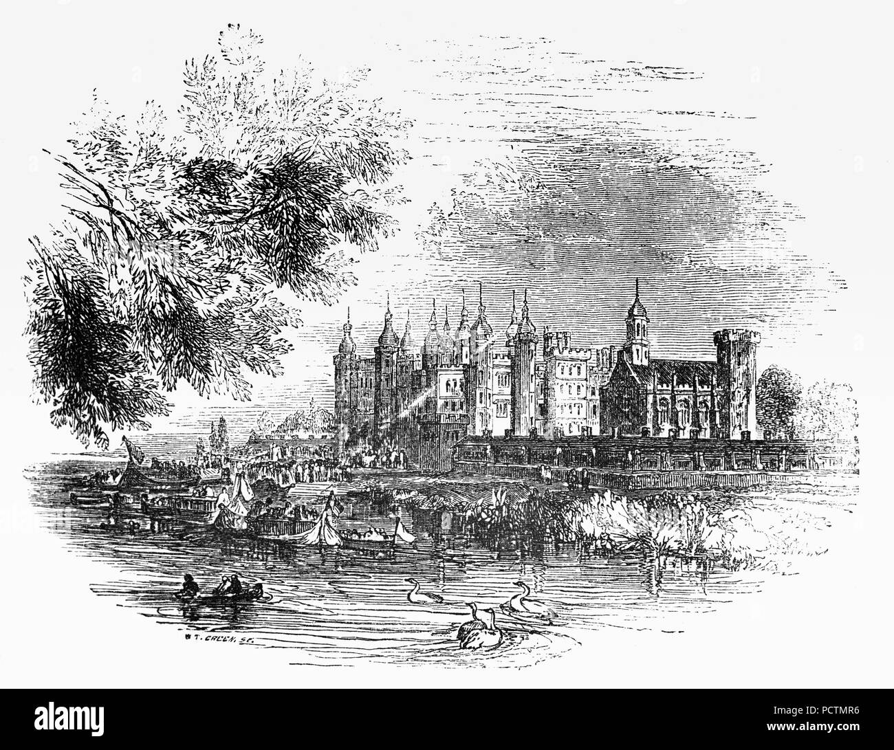 Richmond Palace War Eine Konigliche Residenz Auf Der Themse In London England In Der 16 Und 17 Jahrhundert Errichtet 1501 Von Heinrich Vii Von England Es Lag Auf Der Gegenuberliegenden Bank Aus