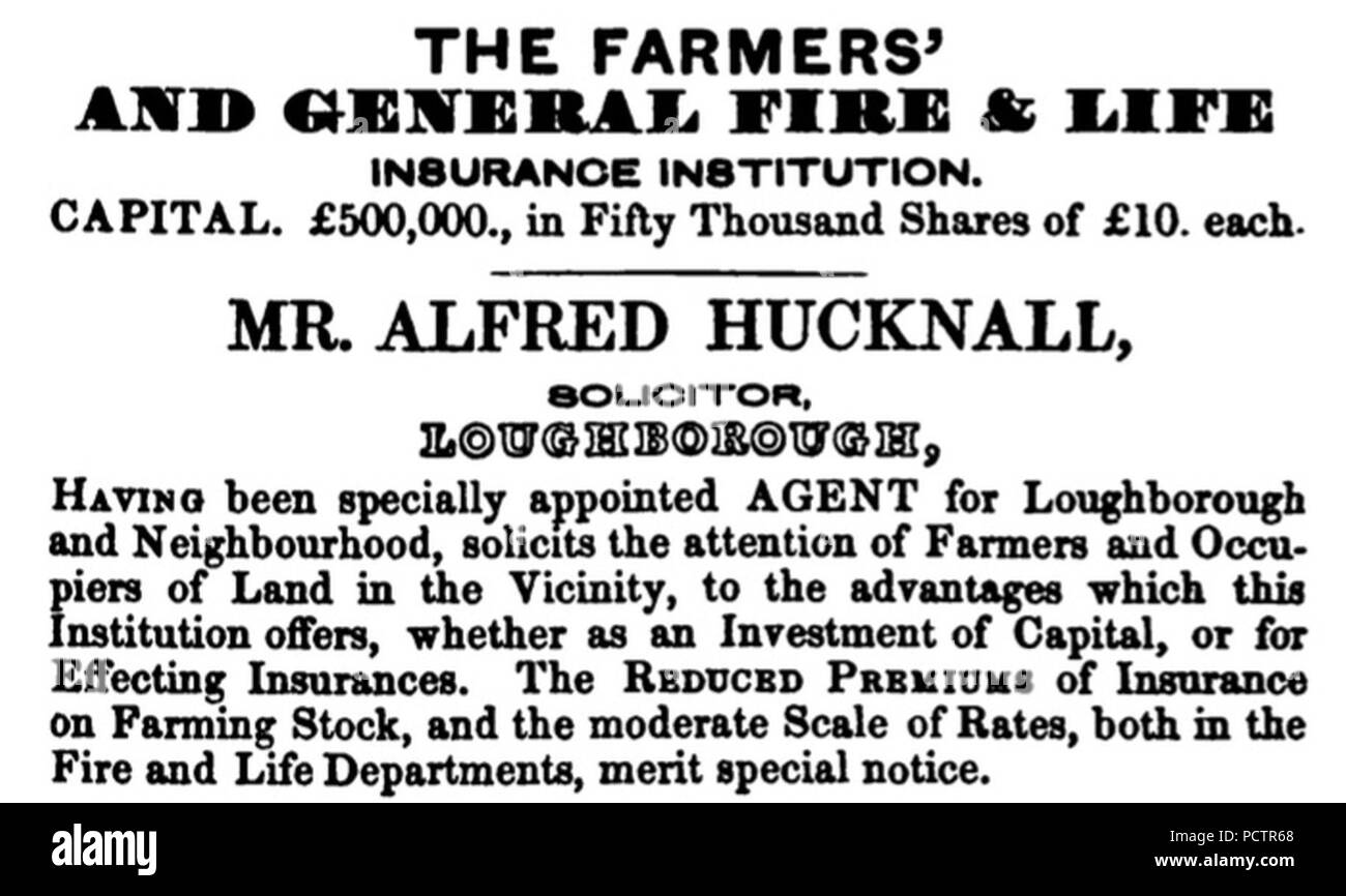 Alfred Hucknall Loughborough. Stockfoto