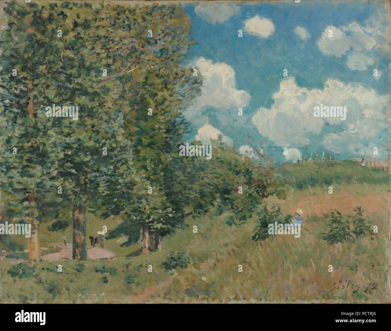 Alfred Sisley - la route de Versailles à Saint-Germain. Stockfoto