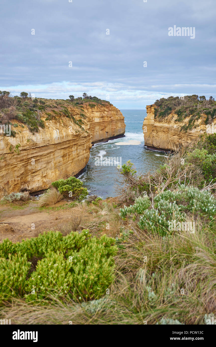 Blowhole an der Loch Ard Gorge, Great Ocean Road, Port Campbell National Park, Victoria, Australien, Ozeanien Stockfoto