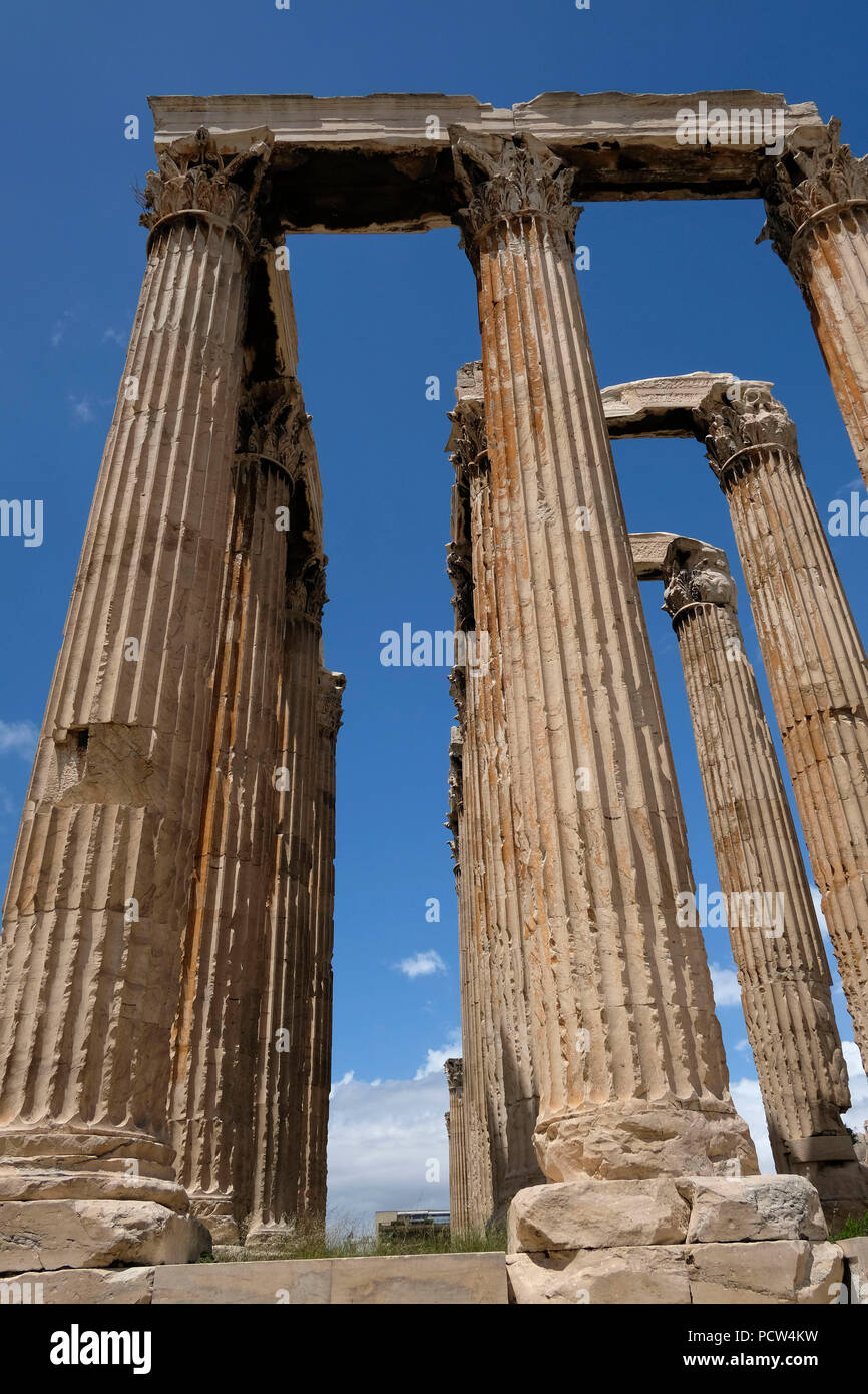 Tempel des Olympischen Zeus, Athen, Griechenland, Europa Stockfoto