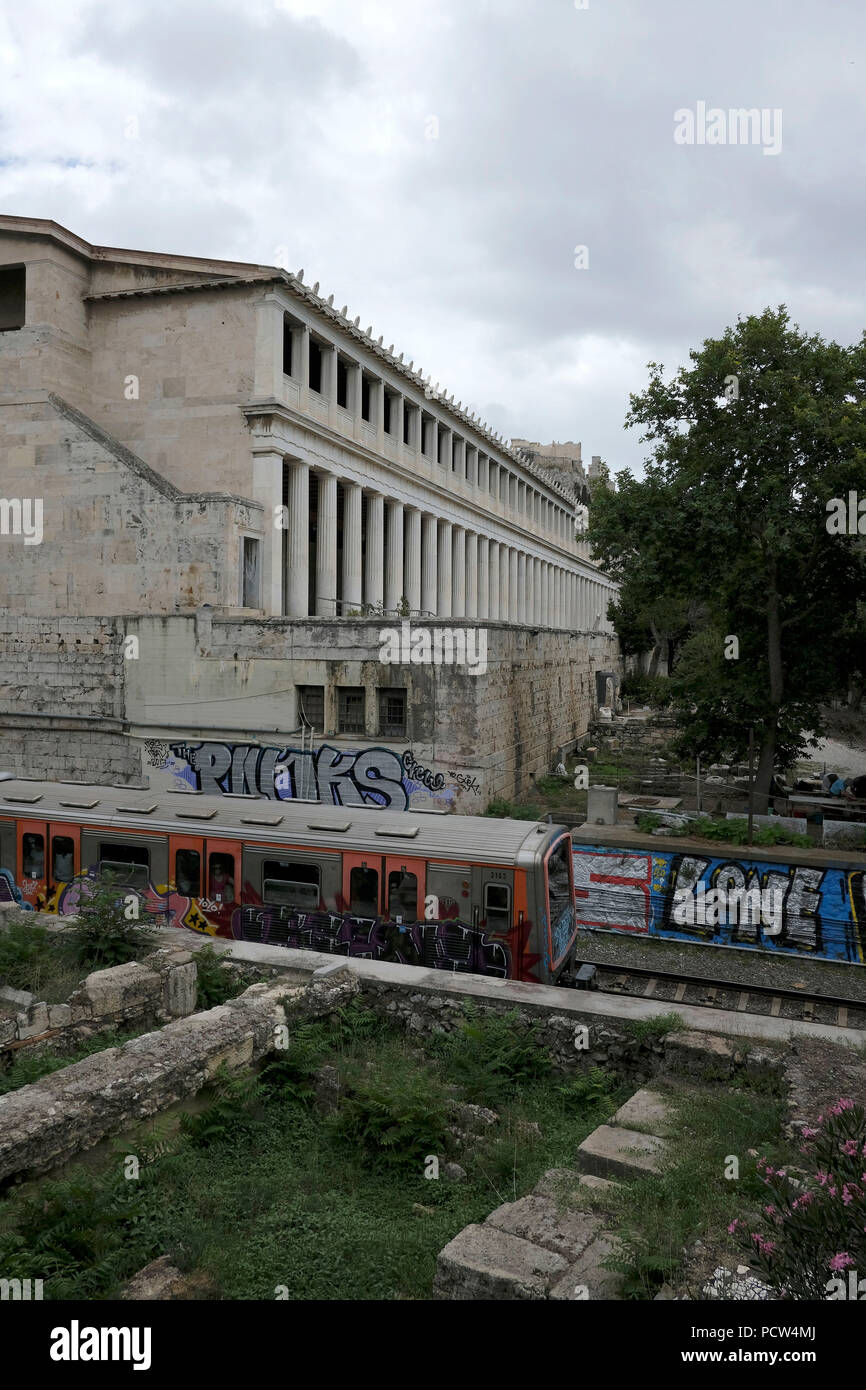 Antike Griechische Agora von Athen, Griechenland, Europa Stockfoto