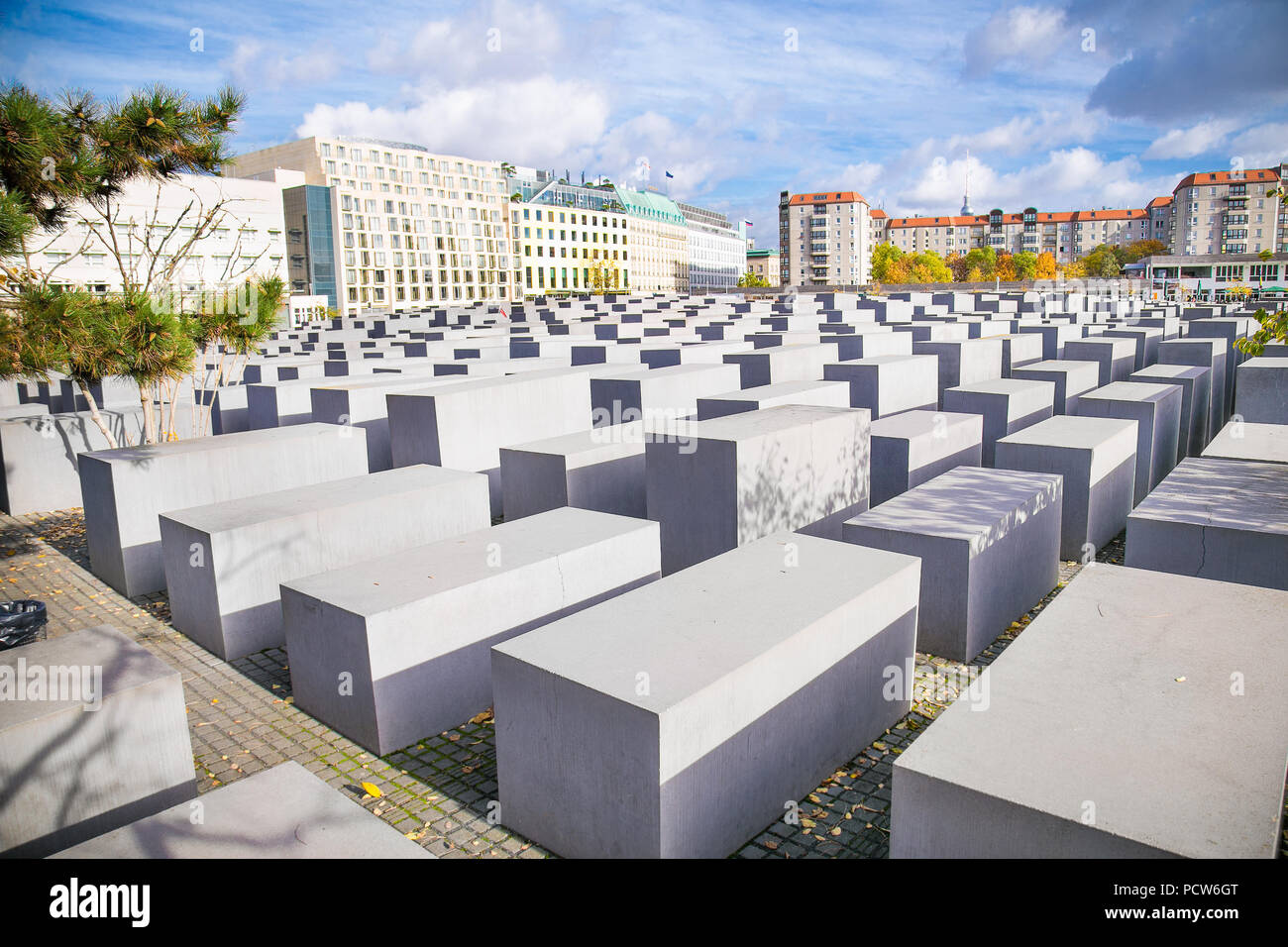 BERLIN, DEUTSCHLAND - 15 April, 2017: Denkmal für die ermordeten Juden Europas am 15. April 2017 in Berlin, Deutschland. Auch bekannt als das Holocaust-mahnmal, ich Stockfoto
