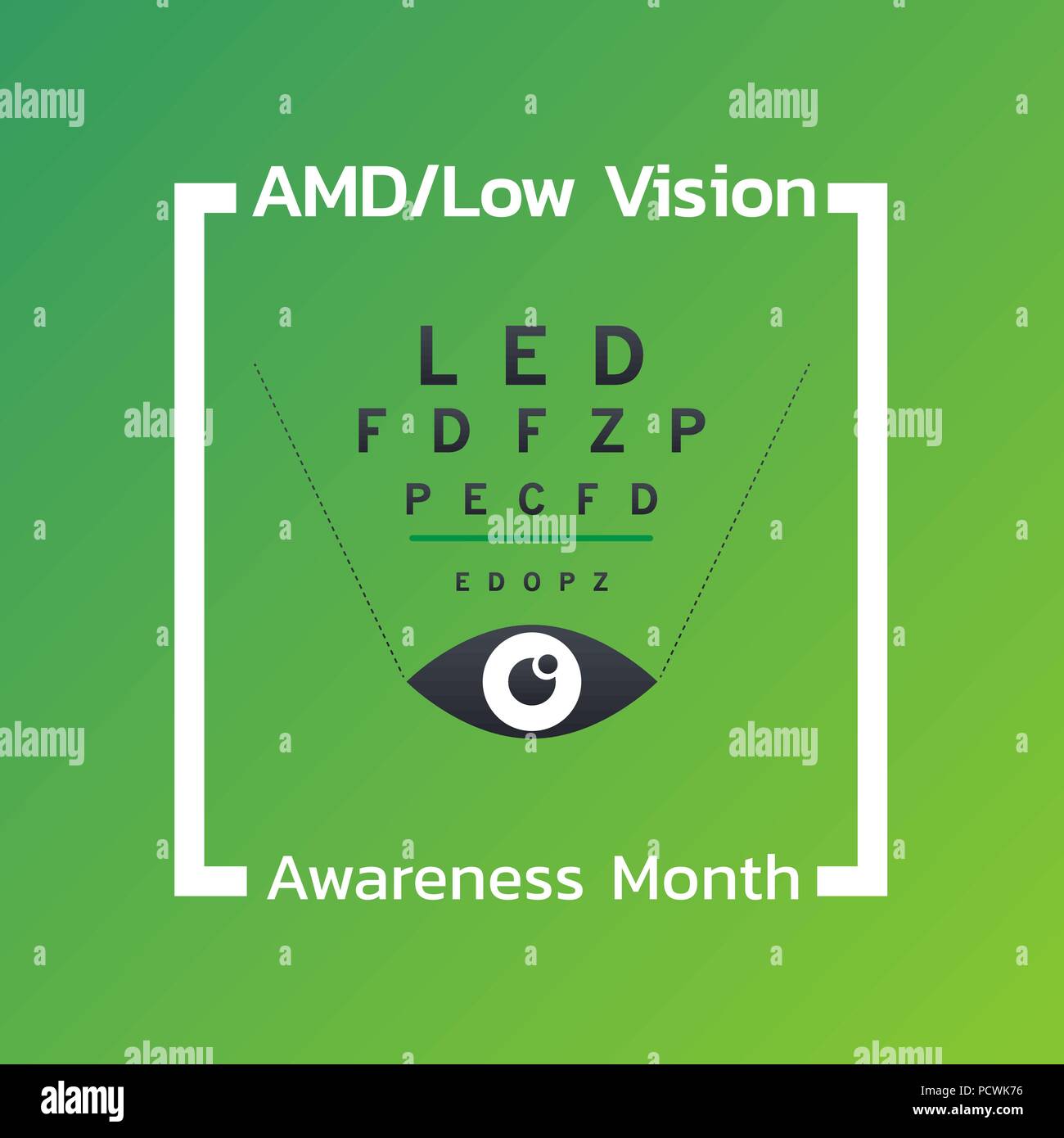 AMD/Low Vision ßtsein Monat Icon Design. Vector Illustration Stock Vektor