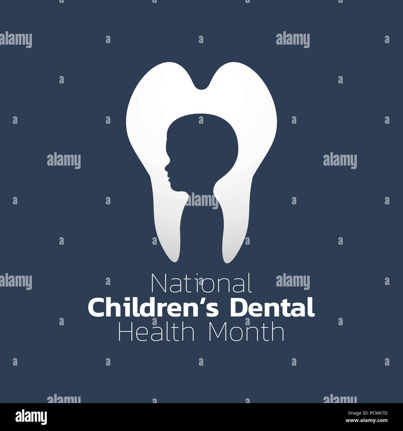 Nationale Kinder zahnmedizinische Gesundheit Monat Icon Design. logo Vector Illustration Stock Vektor