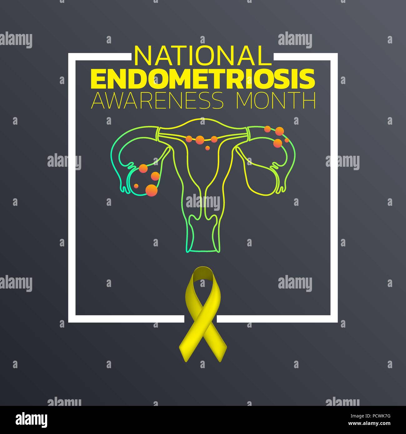Nationale Endometriose ßtsein Monat Icon Design, infografik Gesundheit. Vector Illustration. Stock Vektor