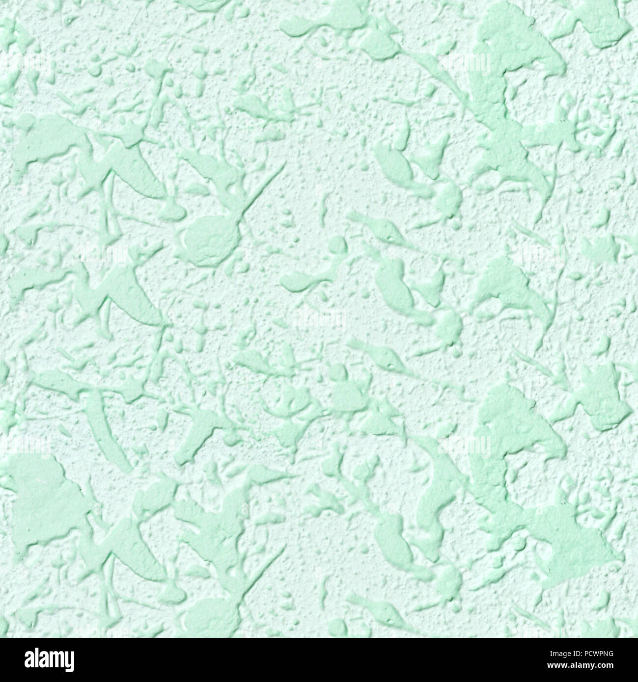 Hellgrün verputzten Wand Hintergrund. Stockfoto