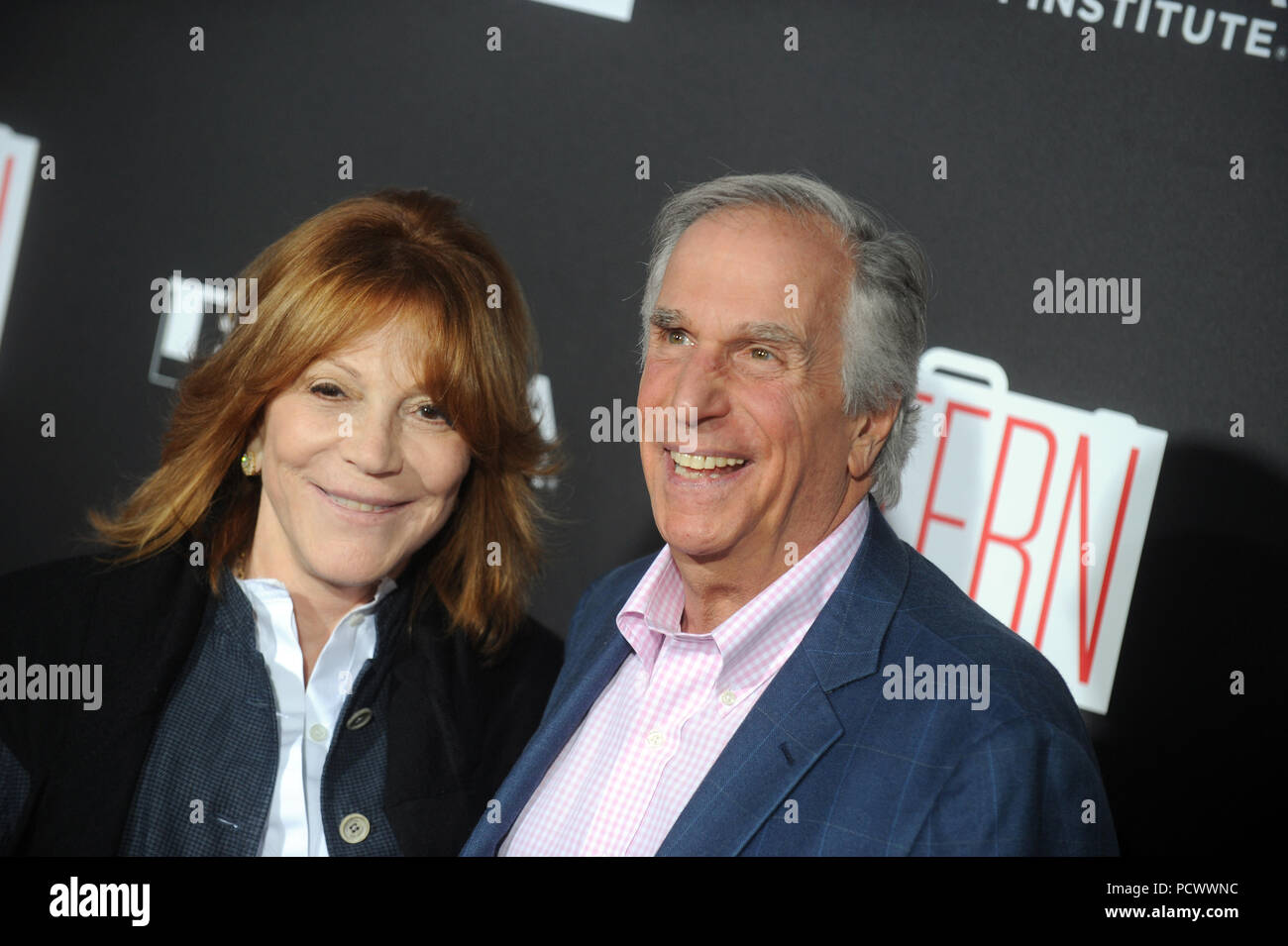 NEW YORK, NY - 21. SEPTEMBER: Stacey Weitzman, Henry Winkler besucht "Intern" New York Premiere im Ziegfeld Theatre am 21. September 2015 in New York City. Personen: Stacey Weitzman, Henry Winkler Stockfoto