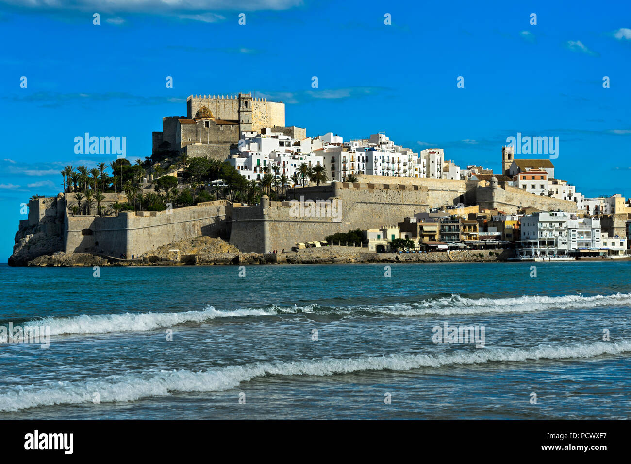 Peníscola Burg von Peníscola, Costa del Azahar, Provinz Castellon, Spanien Stockfoto