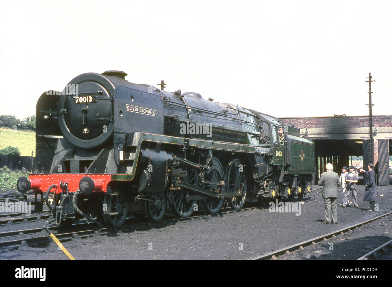 Standard 7P 6F Klasse Nr. 70013 Oliver Cromwell in Carnforth mpd für ihren Teil in der letzten BR Dampf im Sommer 1968 02/08/1968 vorbereitet wird. Stockfoto