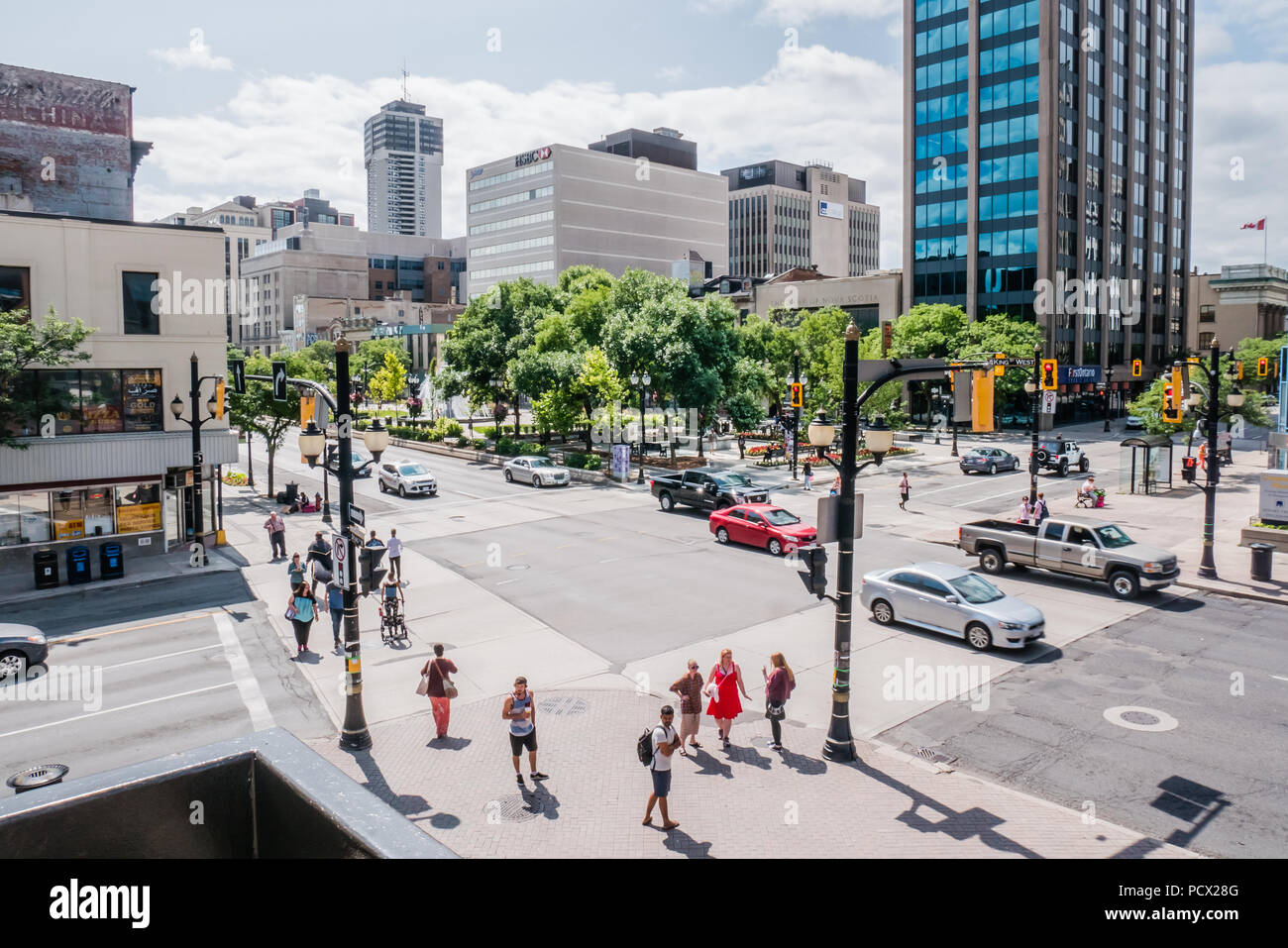 Downtown Hamilton Kanada Stockfoto