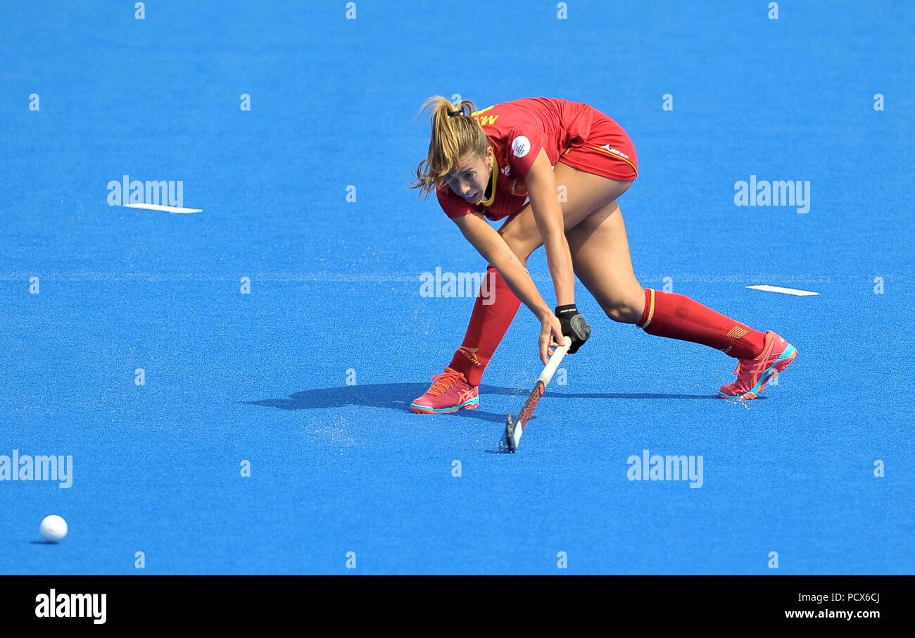 London, UK, 4. Aug 2018. Maria Lopez (ESP). Irland - Spanien. Match 34. Halbfinale. Hockey der Frauen-WM 2018. Lee Valley Hockey Centre. Queen Elizabeth Olympic Park. Stratford. London. UK. 04.08.2018. Stockfoto