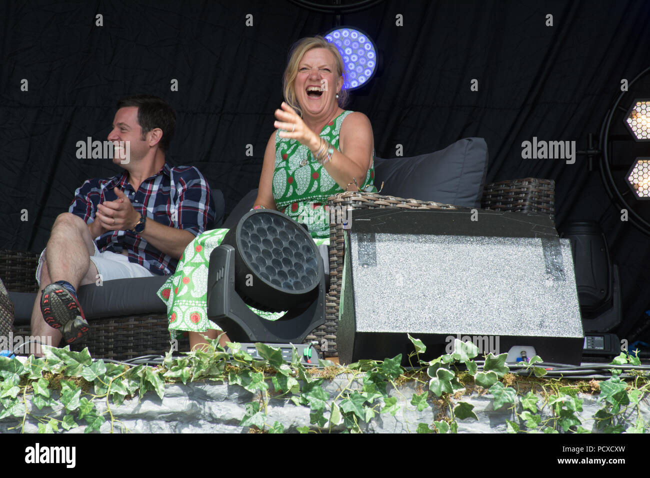 Oxfordshire, Großbritannien. August 2018. Tausende von Menschen gingen an einem heißen, sonnigen Tag zur Countryfile Live Show. Es gab Gelegenheiten, Countryfile-Moderatoren zu sehen und zu treffen, darunter Matt Baker und Charlotte Smith. Stockfoto