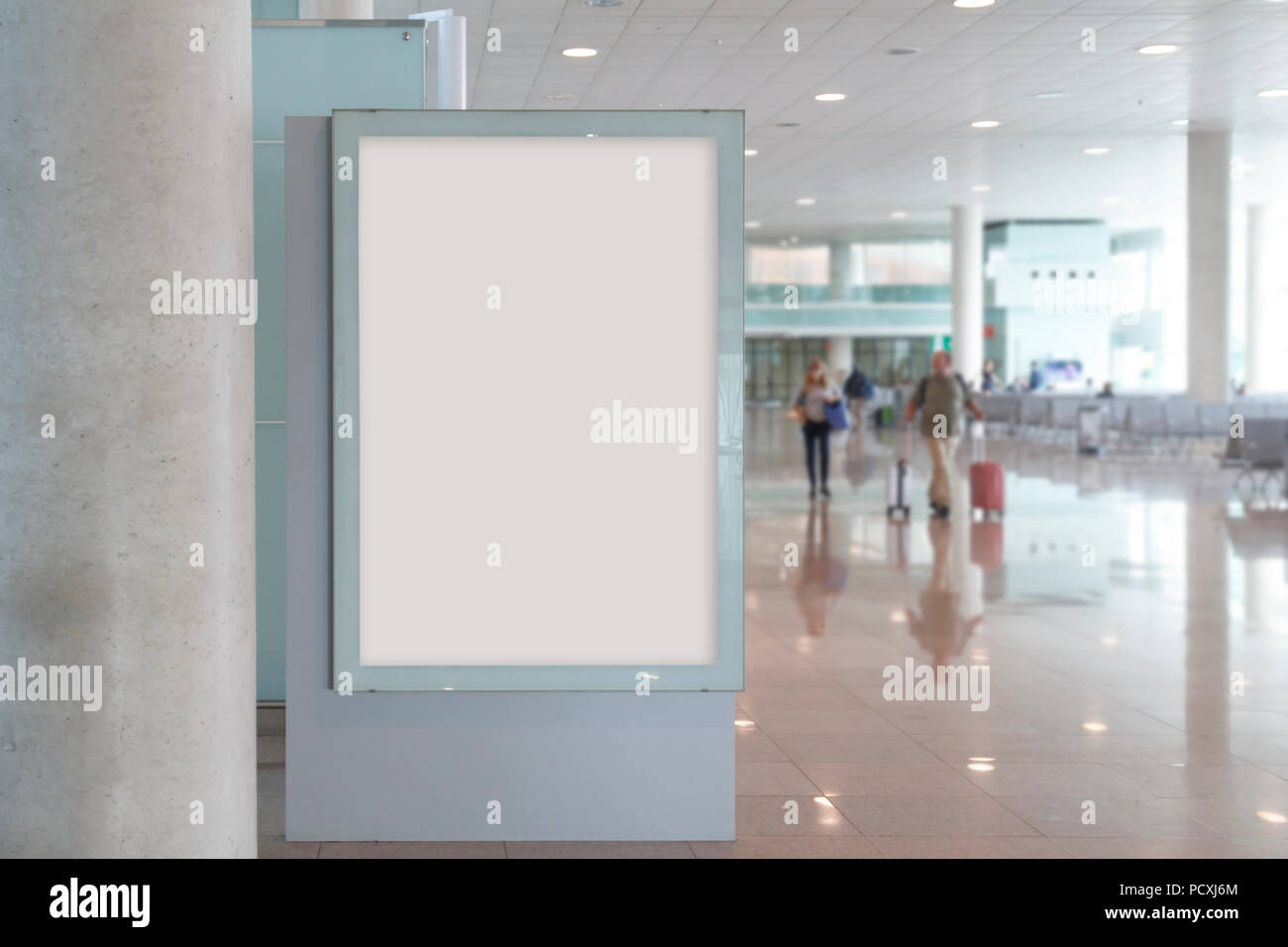 Leere Plakatwand Mock Up In Einem Flughafen Mit Unscharfen