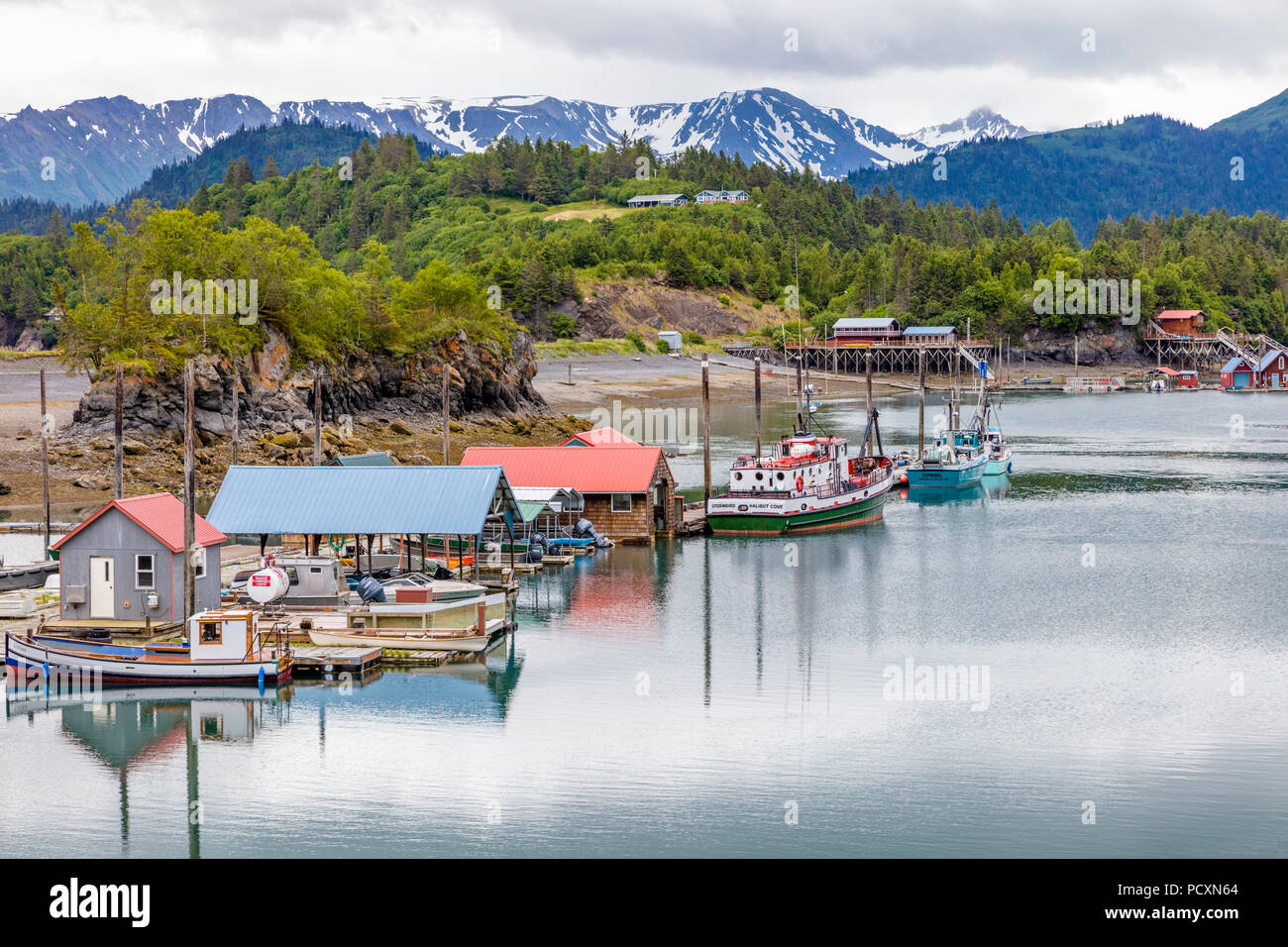 Halibut Cove auf der Kenai Halbinsel über die Kachemak Bucht von Homer