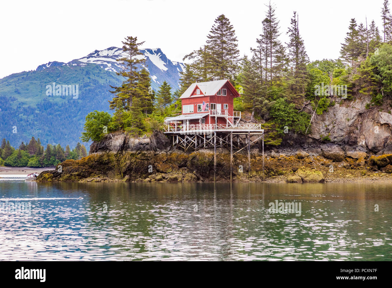 Halibut Cove auf der Kenai Halbinsel über die Kachemak Bucht von Homer Alaska Stockfoto