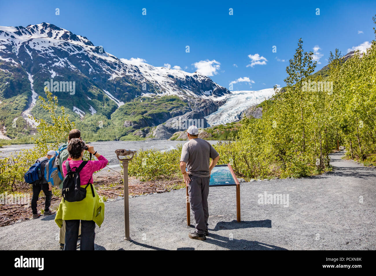 Menschen bei Kenai Fjords National Park Exit Glacier in Seward, Alaska Stockfoto