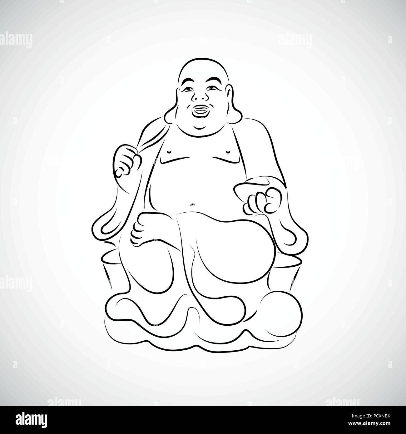 Grosse thailändische Buddha Statue Zeichnung Vector Illustration Stock Vektor