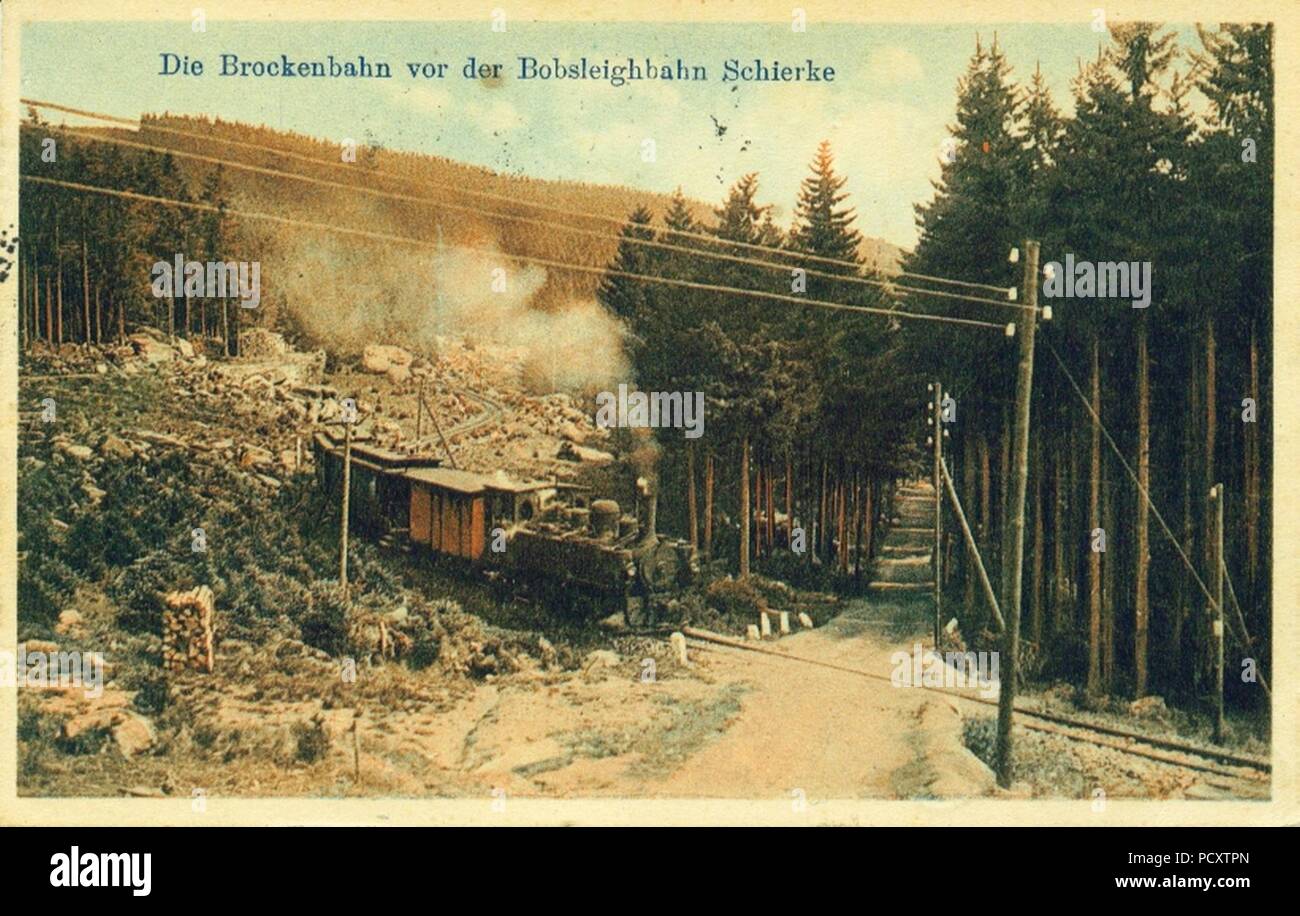 Alte Bobbahn Schierke 1914. Stockfoto