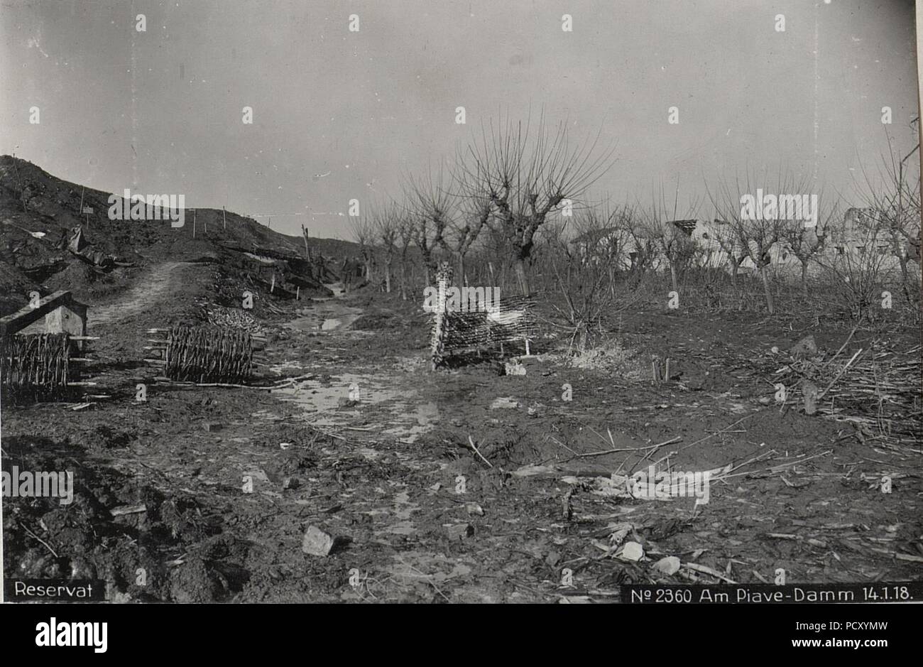 Am Piave-Damm 14.1.18. Stockfoto