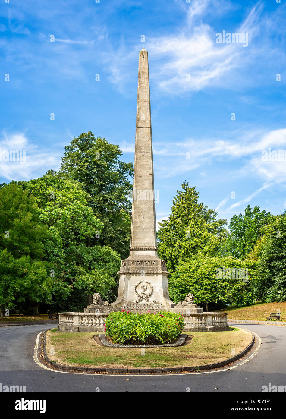 Die Victoria Obelisk in Royal Victoria Park in Badewanne, Avon, Großbritannien am 4. August 2018 entnommen Stockfoto