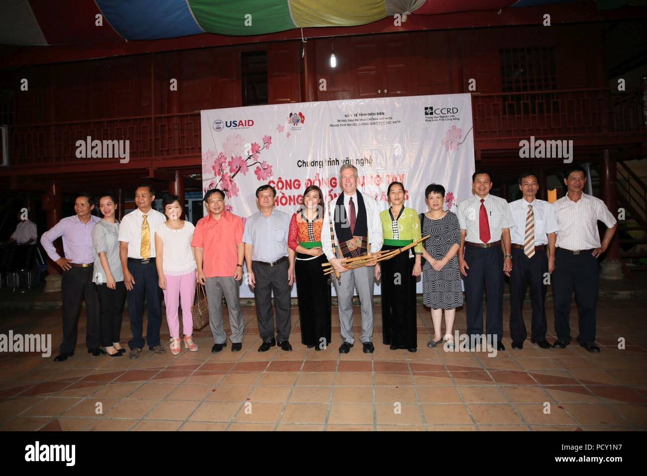 Botschafter Ted Osius ‥ 99 s Besuch in HIV-AIDS-Programme in Dien Bien Stockfoto