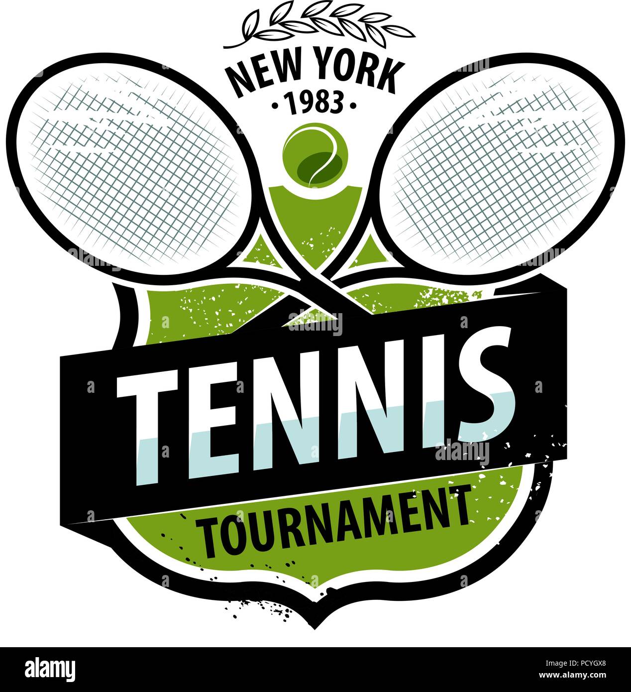 Tennis Logo oder Label. Sport Konzept. Vector Illustration Stock Vektor