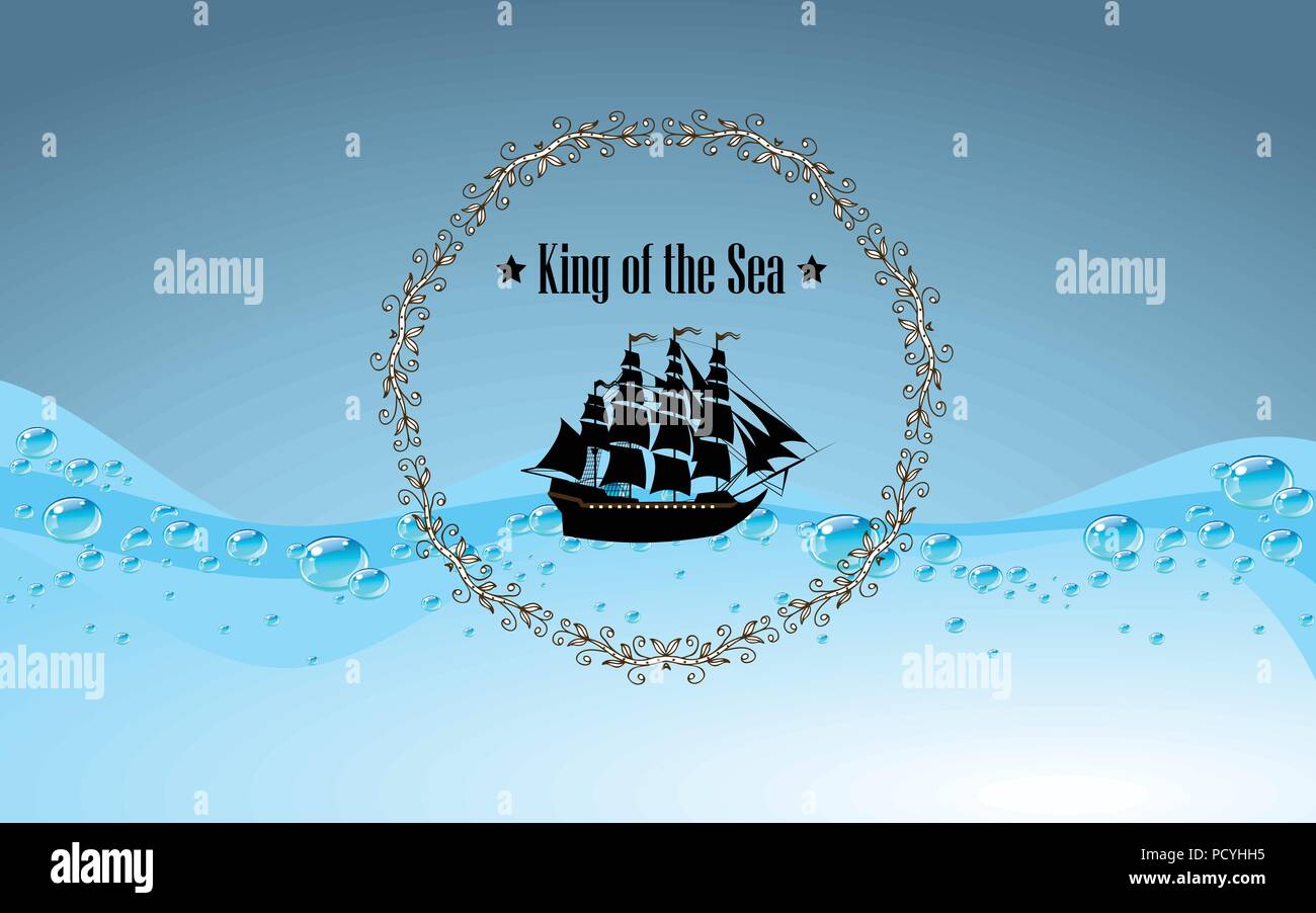 Zeichen der König des Meeres Stock Vektor