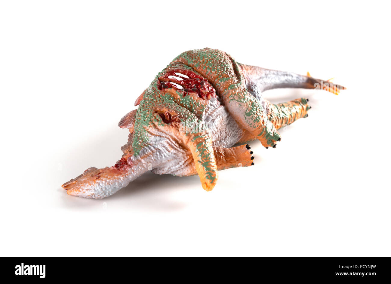 Stegosaurus toten Körper auf weißem Hintergrund Stockfoto