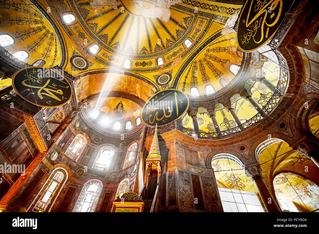 Innenraum der Hagia Sophia, Istanbul, Türkei Stockfoto