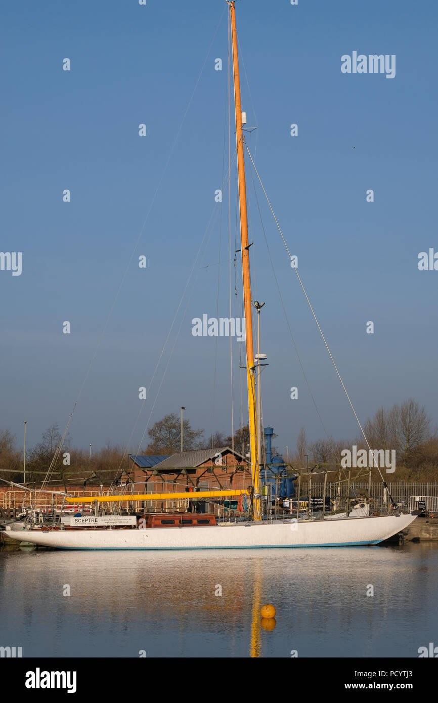 Racing Yacht Zepter in Gloucester Docks im südlichen England günstig Stockfoto