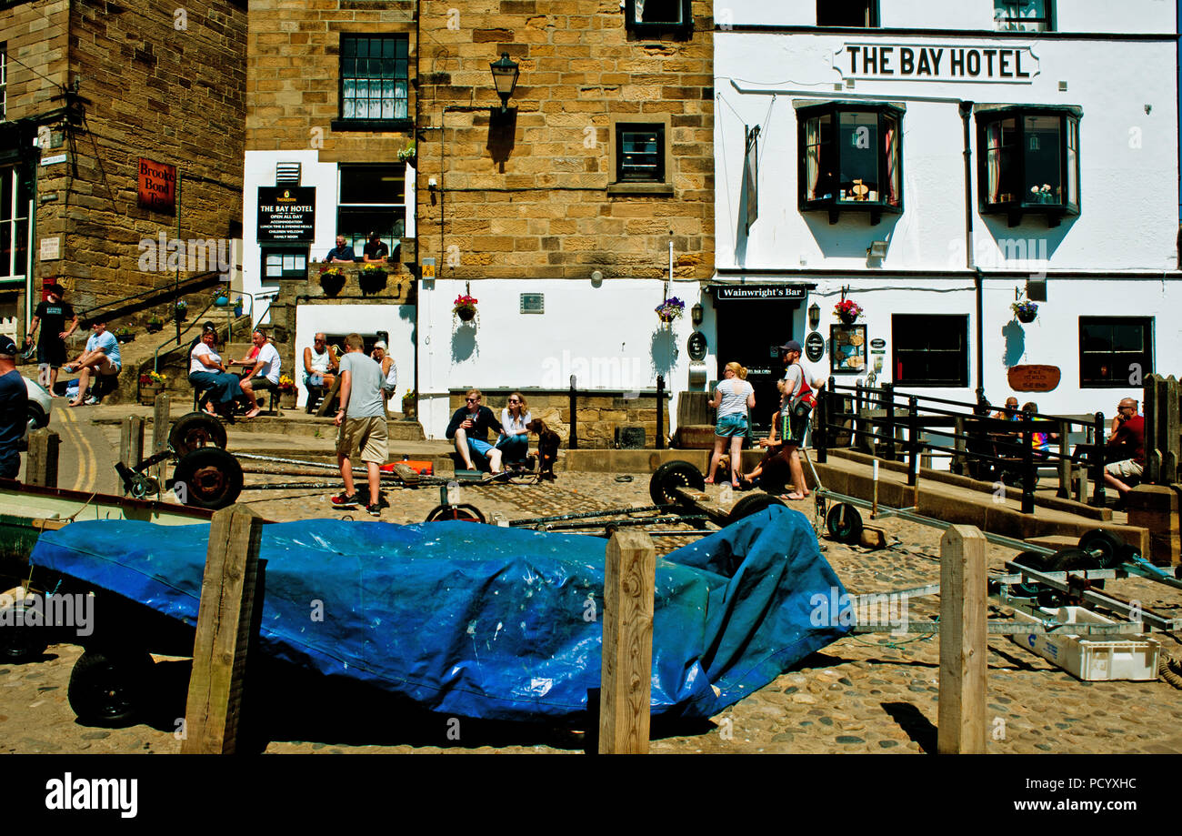 Das Bay Hotel, Robin Hoods Bay, North Yorkshire, England Stockfoto