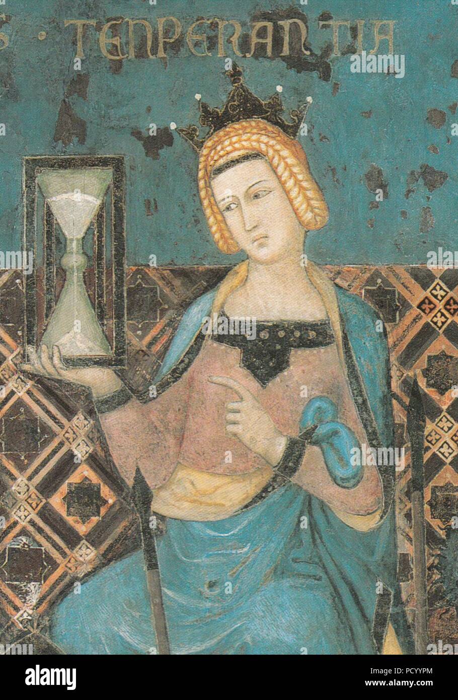 Ambrogio Lorenzetti 002 - Detail - die Mäßigung. Stockfoto