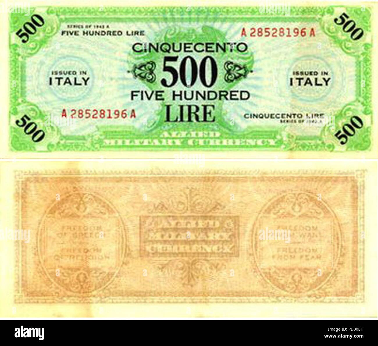 AMC Italien 500 Lire-2. Stockfoto