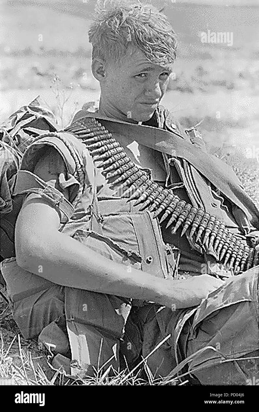 Amerikanischer Soldat in Vietnam. Stockfoto