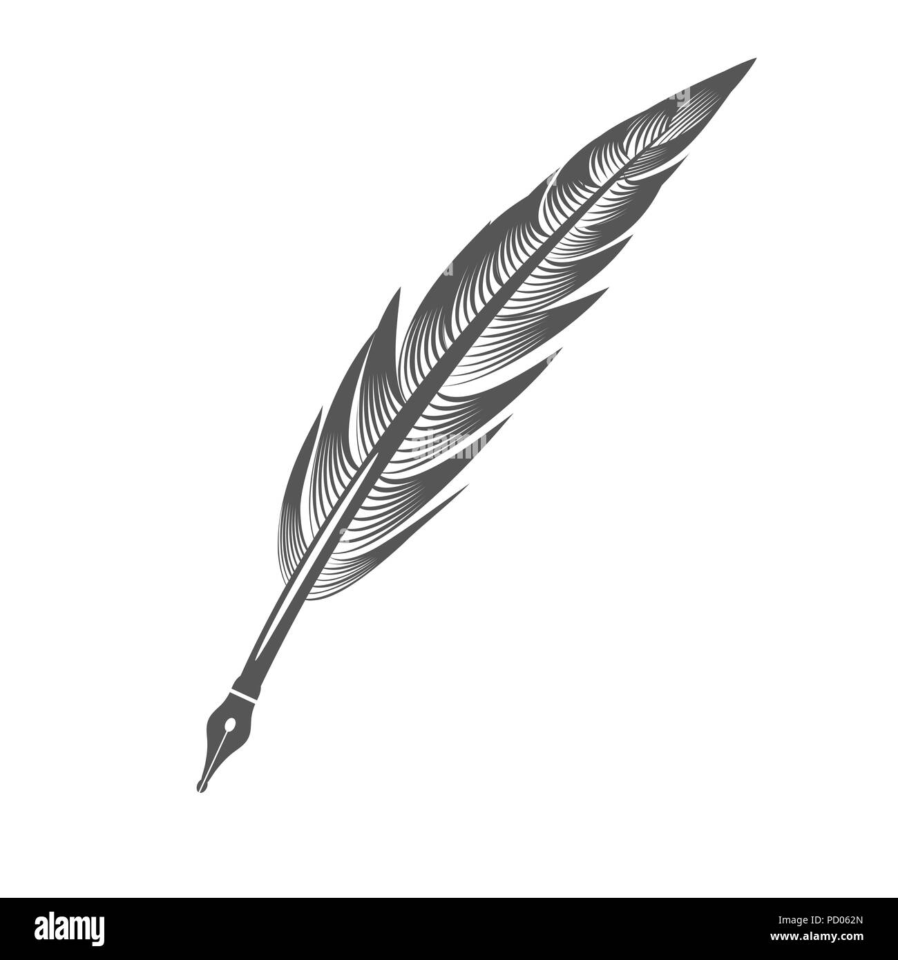 Gray Feather Pen Stock Vektor