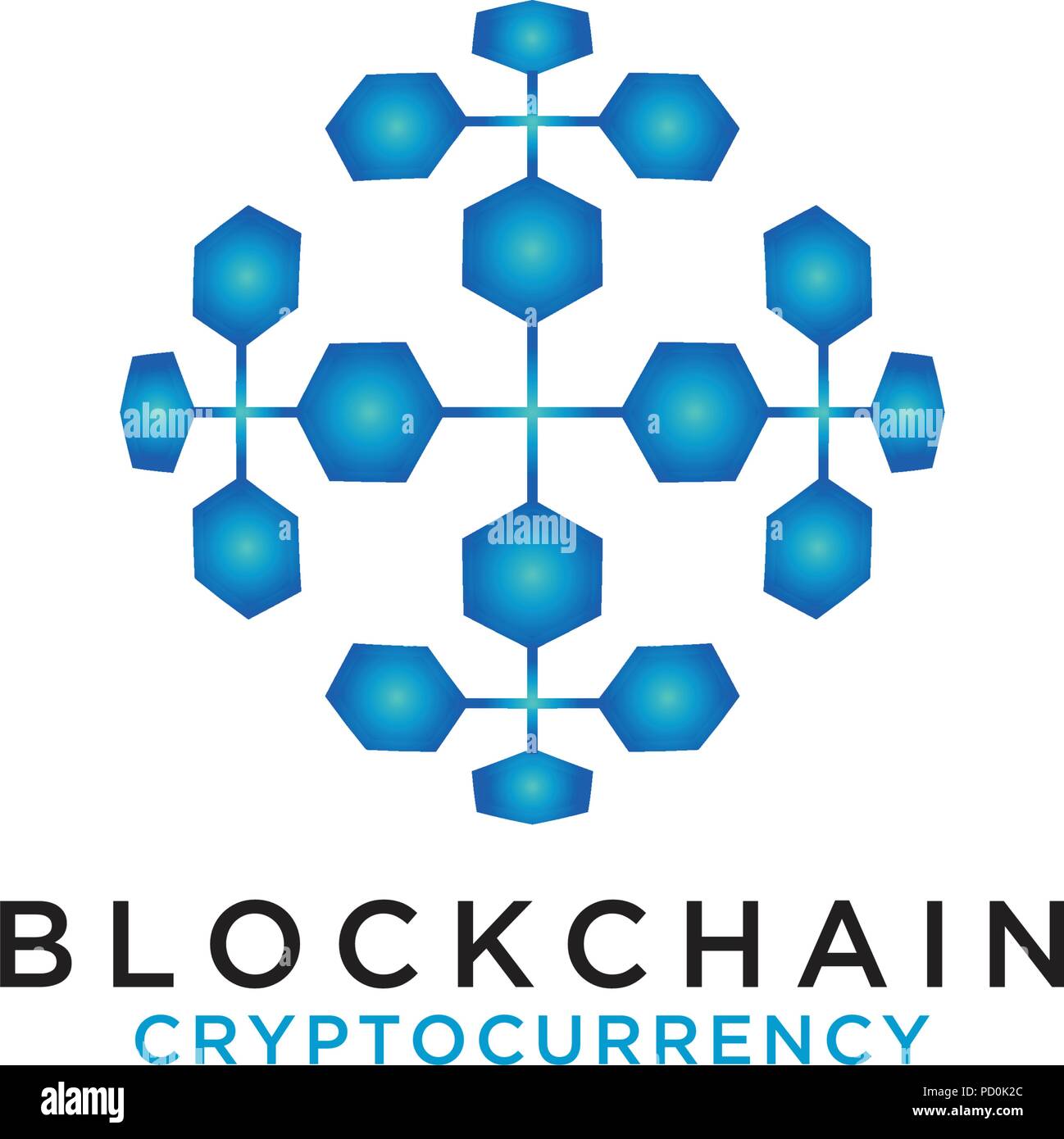 Abbildung: blockchain Logo Design template Vector Stock Vektor