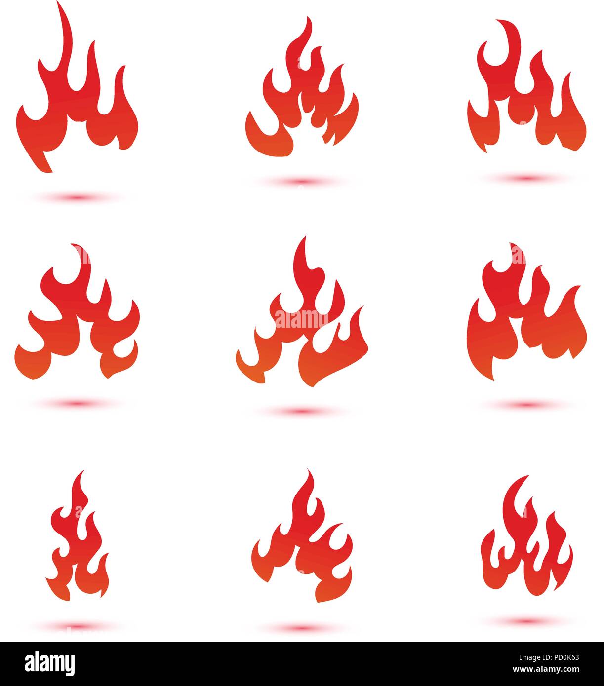 Sammlung Von Feuer Und Flamme Logo Grafische Vorlage Stock Vektorgrafik Alamy
