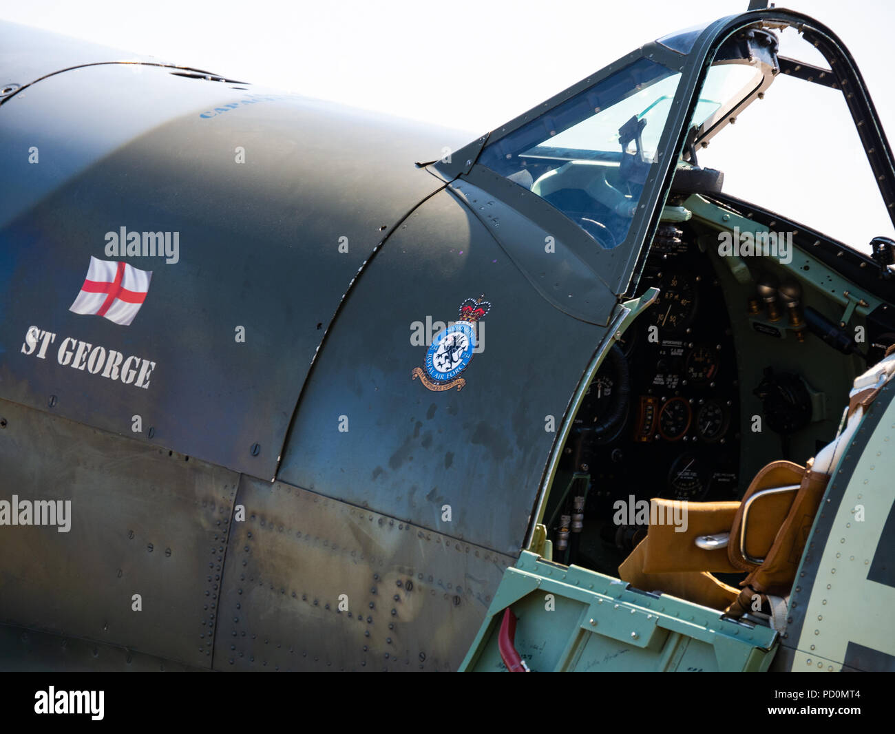 Supermarine Spitfire MKIX TD 314 St George, Headcorn, Kent GROSSBRITANNIEN Stockfoto