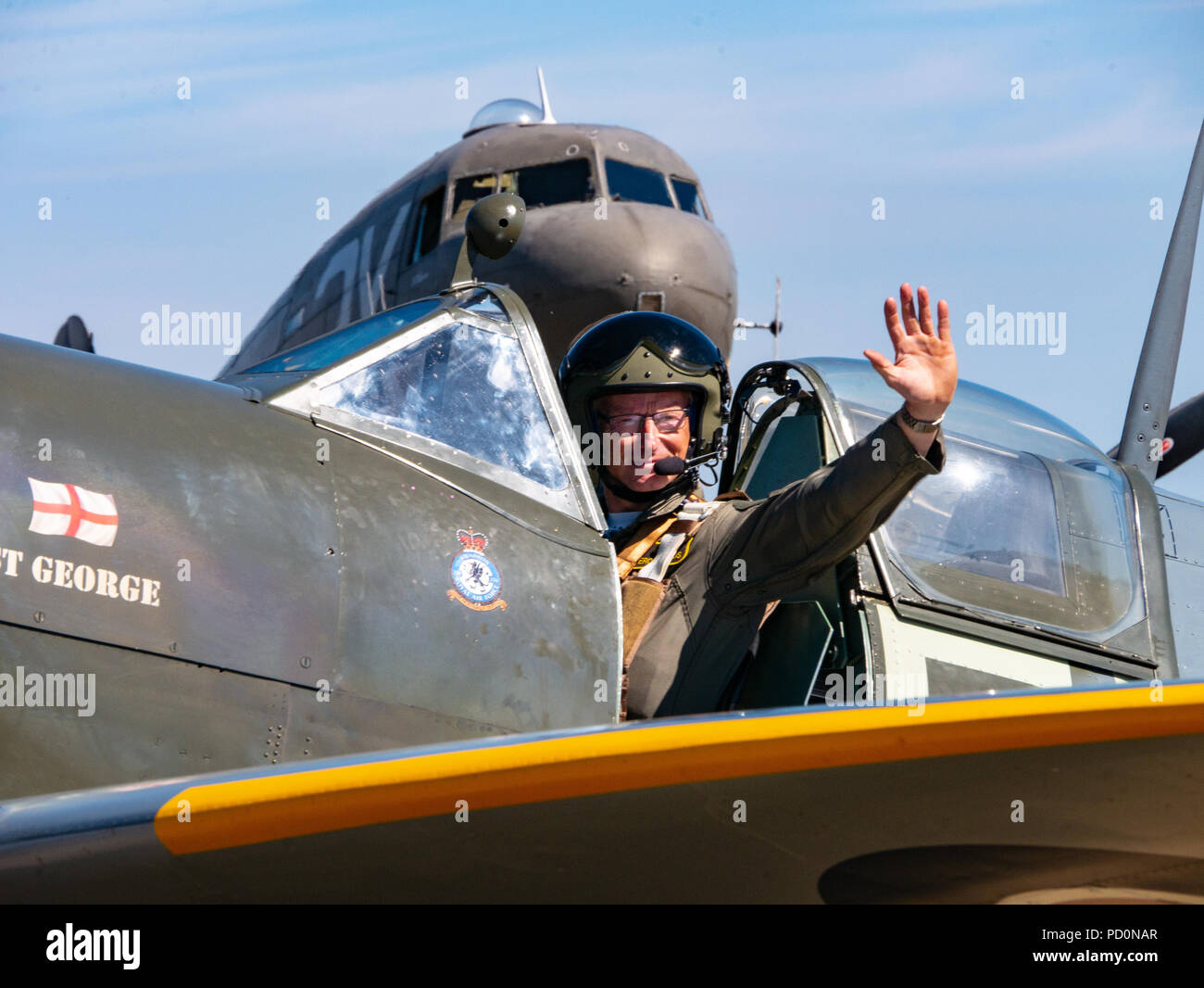 Supermarine Spitfire MKIX TD 314 St George, Headcorn, Kent GROSSBRITANNIEN Stockfoto
