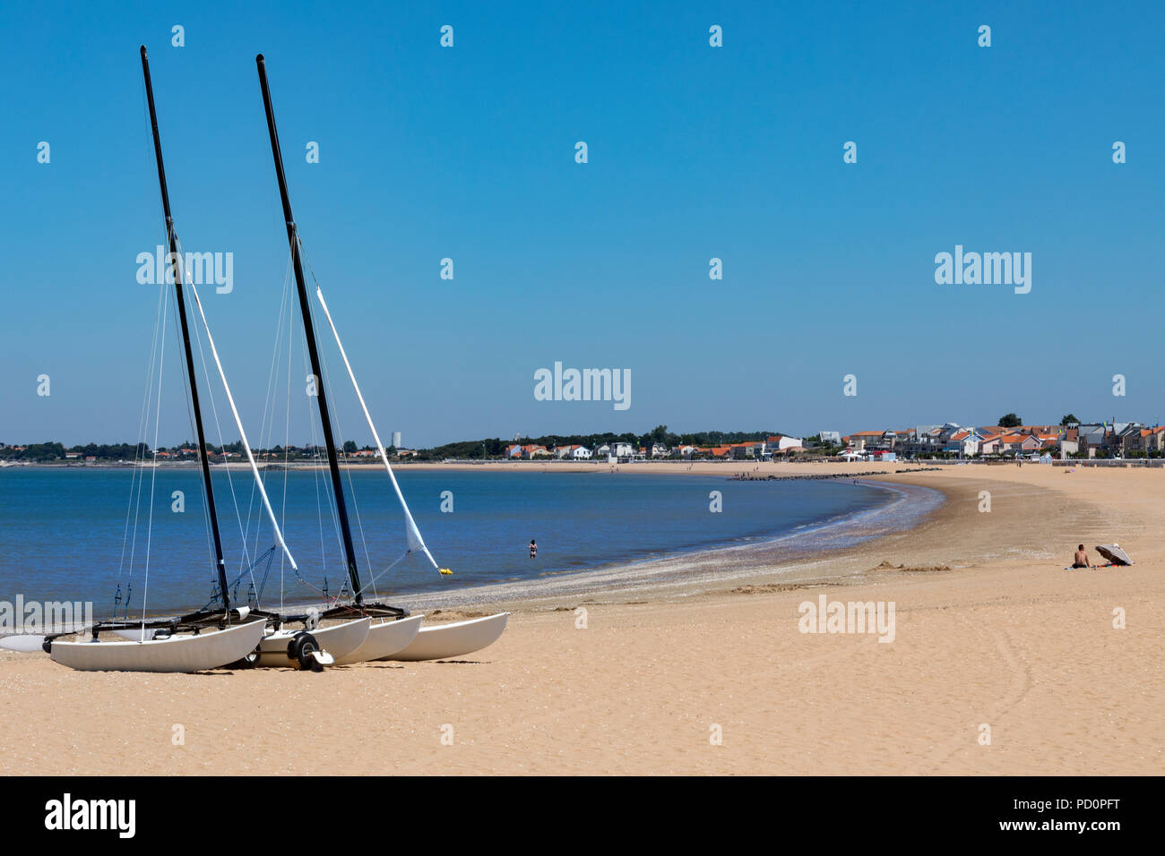 Der Strand in Chatelaillon Plage in der Nähe von La Rochelle, im Département Charente-Maritime Abteilung des Südwesten Frankreichs. Stockfoto