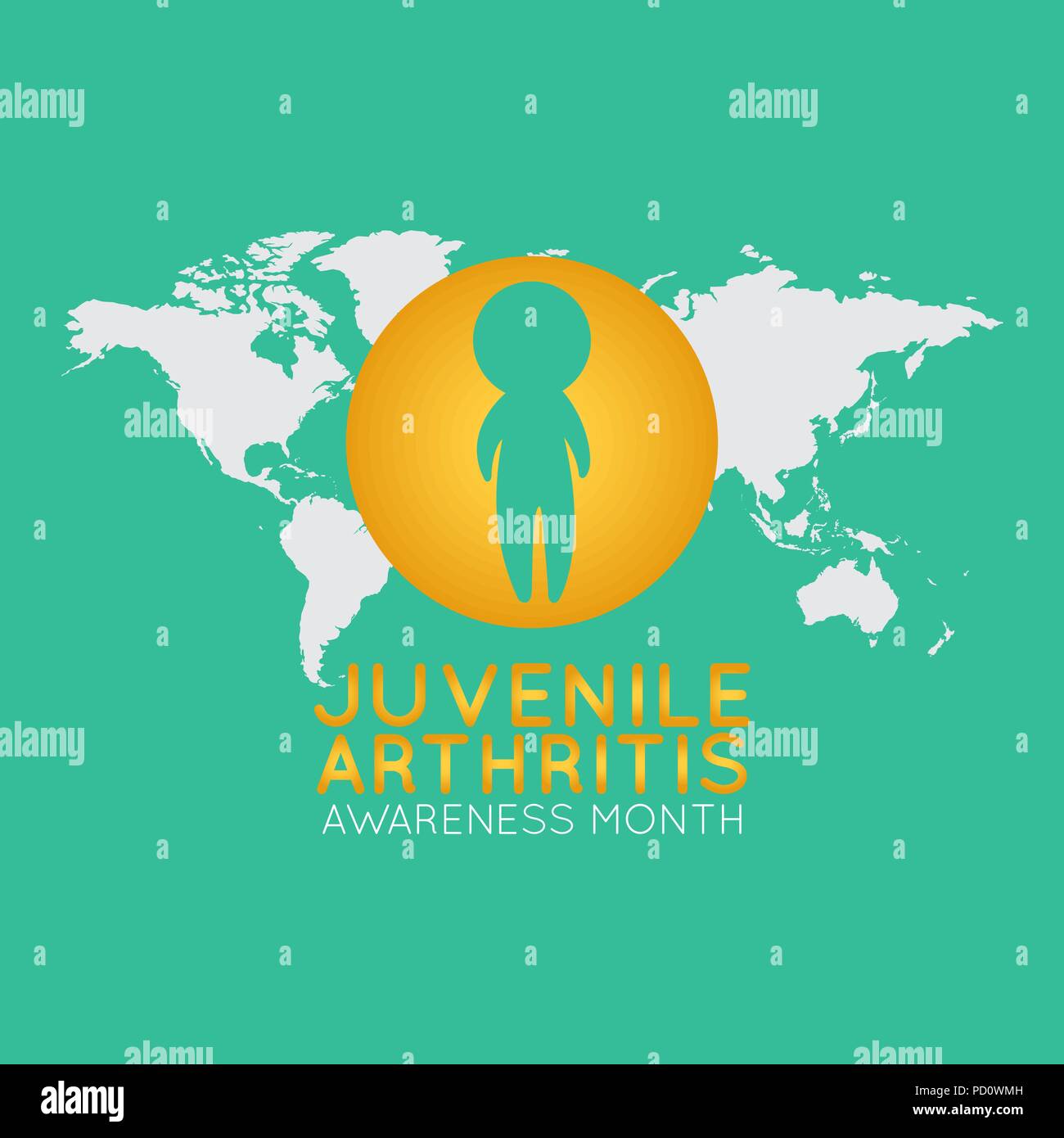 Juvenile Arthritis ßtsein Monat Vektor logo Symbol Abbildung Stock Vektor