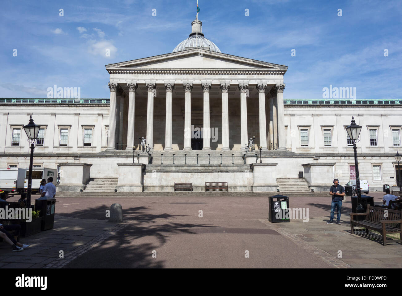 Das Wilkins Gebäude und Main Quad am University College London Gower Street, London, UK Stockfoto