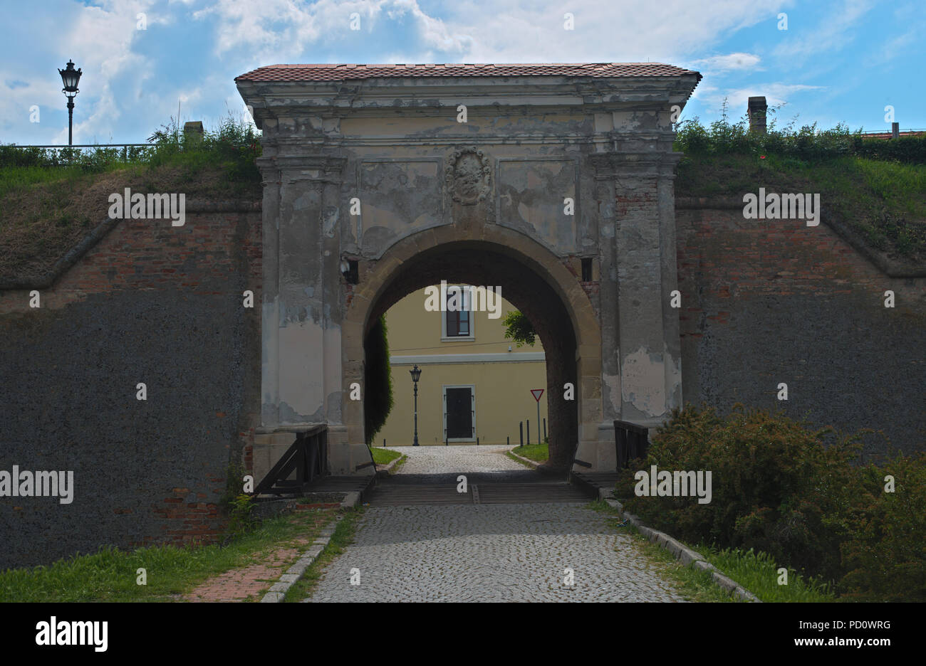Tor auf Festung Petrovaradin in Novi Sad, Serbien Stockfoto